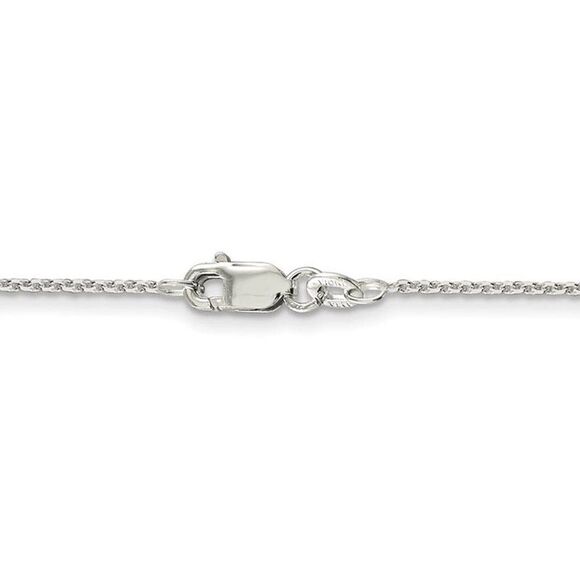 1.4mm Sterling Silver Solid Diamond Cut Cable Chain Necklace, 18 Inch - Picture 3 of 8